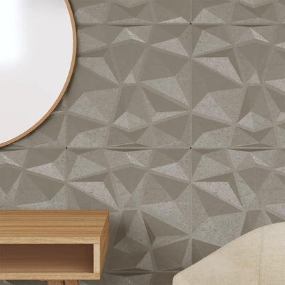 Vægpaneler 24 stk. Betongrå 50x50 cm XPS 6 m² Diamant