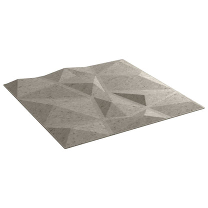 Vægpaneler 24 stk. Betongrå 50x50 cm XPS 6 m² Diamant