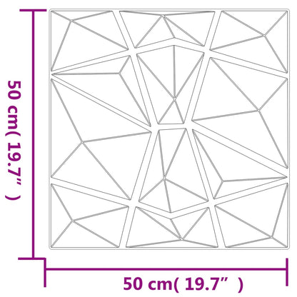 Vægpaneler 24 stk. Betongrå 50x50 cm XPS 6 m² Diamant