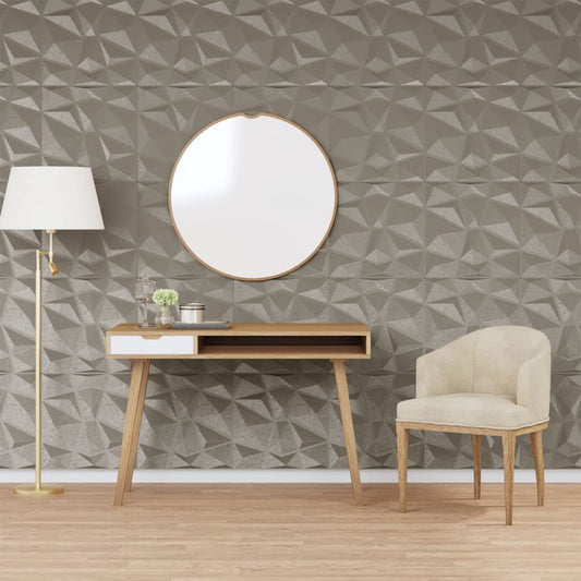 Vægpaneler 48 stk. Betongrå 50x50 cm XPS 12 m² Diamant