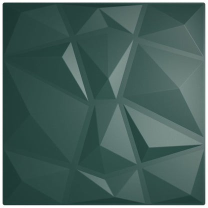 Vægpaneler 24 stk Grøn 50x50 cm XPS 6 m² Diamant