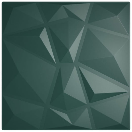 Vægpaneler 24 stk Grøn 50x50 cm XPS 6 m² Diamant