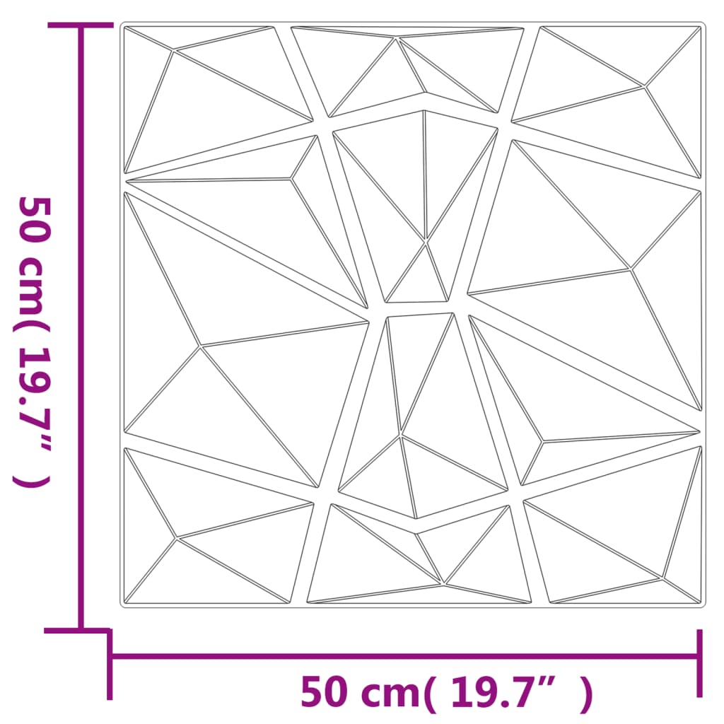 Vægpaneler 24 stk Grøn 50x50 cm XPS 6 m² Diamant