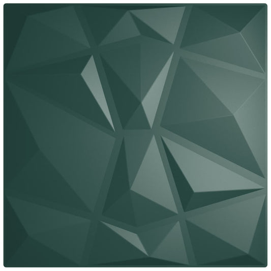 Vægpaneler 48 stk Grøn 50x50 cm XPS 12 m² Diamant