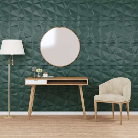 Vægpaneler 48 stk Grøn 50x50 cm XPS 12 m² Diamant