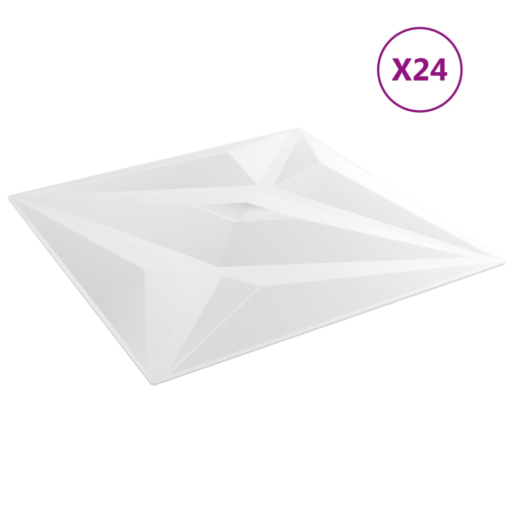 Vægpaneler 24 stk. Hvid 50x50 cm XPS 6 m² Stjerne