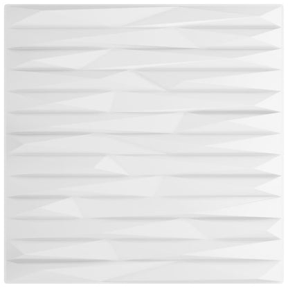 Wandpaneele 12 Stk. Weiß 50x50 cm XPS 3 m² Stein