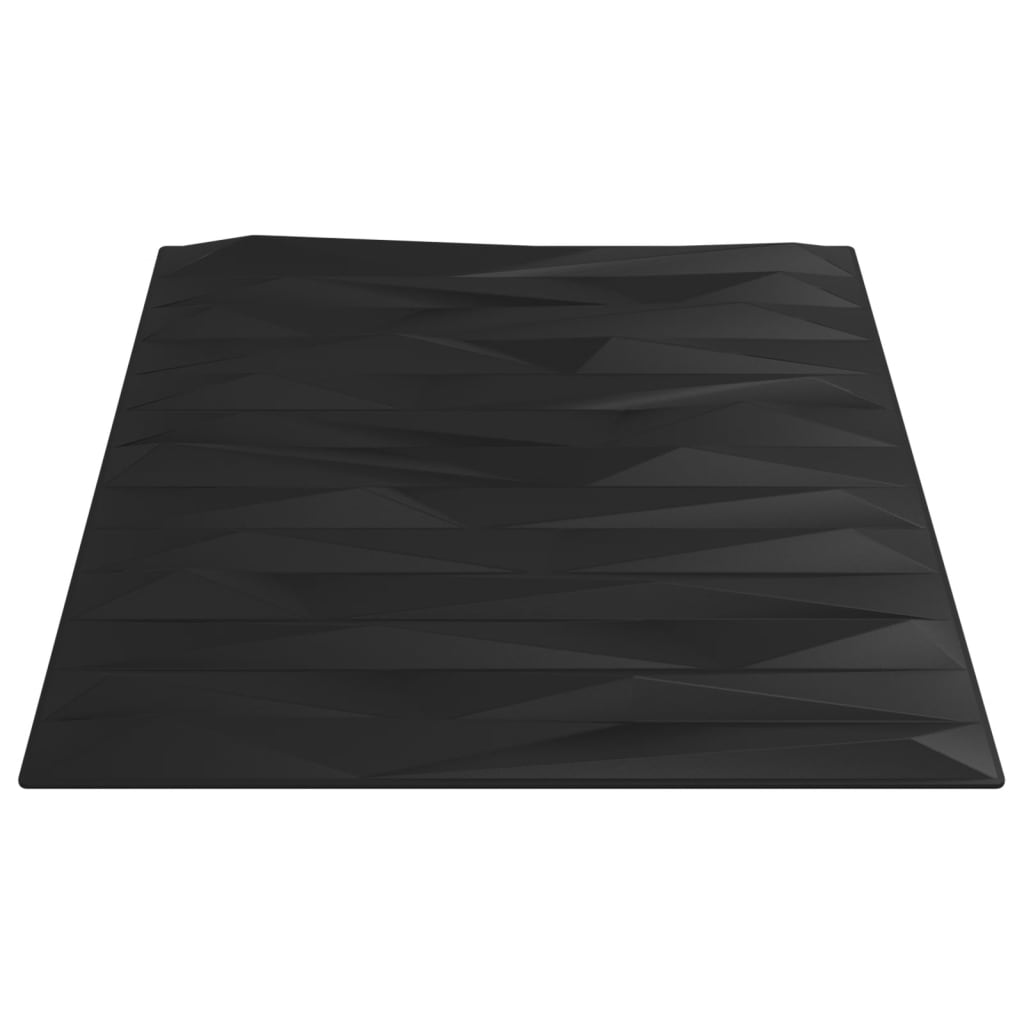 Vægpaneler 48 stk Sort 50x50 cm XPS 12 m² Sten