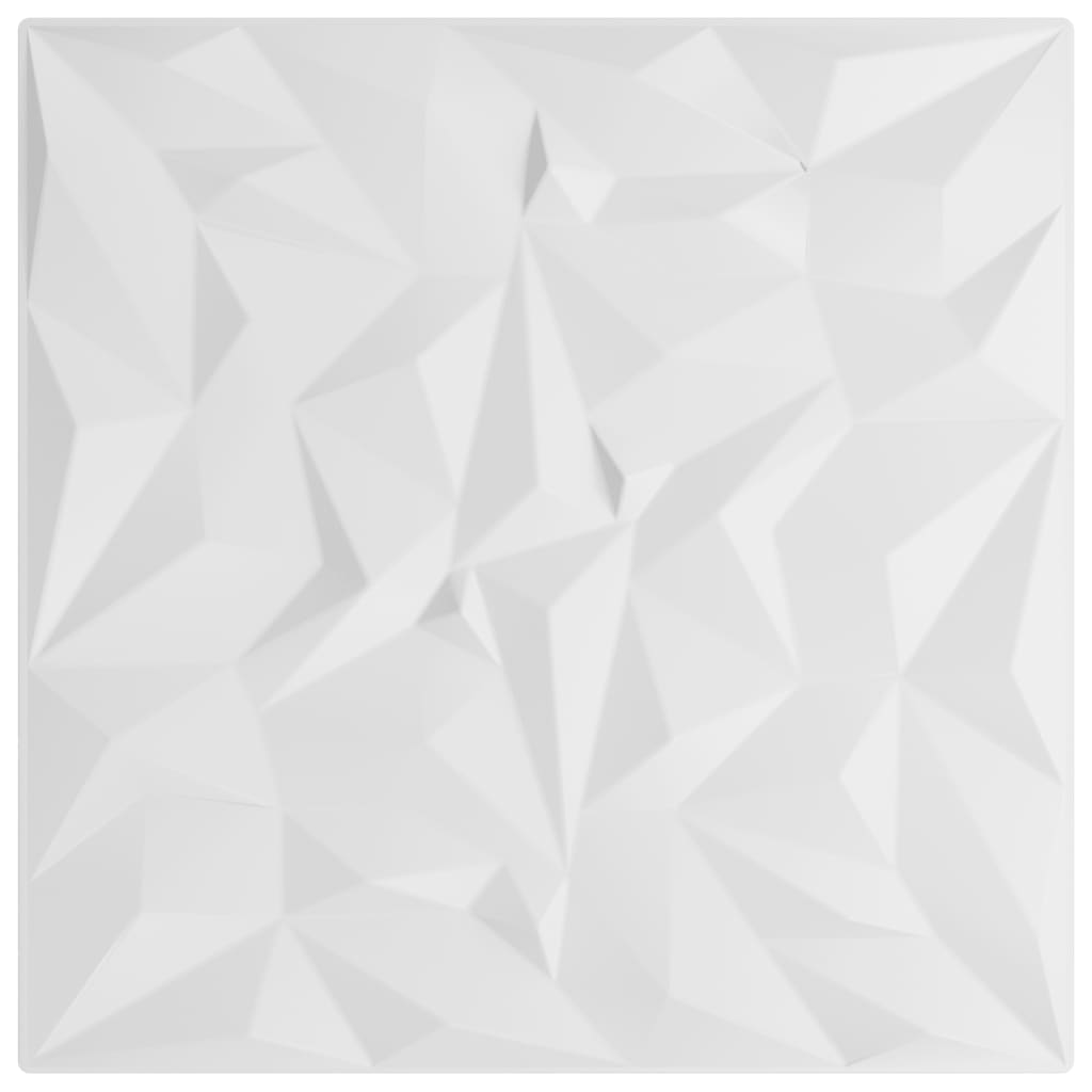 Wandpaneele 24 Stk. Weiß 50x50 cm XPS 6 m² Amethyst