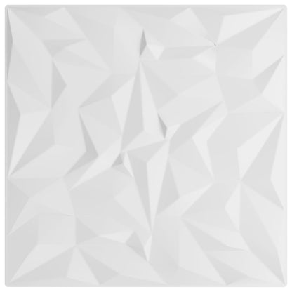 Wandpaneele 24 Stk. Weiß 50x50 cm XPS 6 m² Amethyst