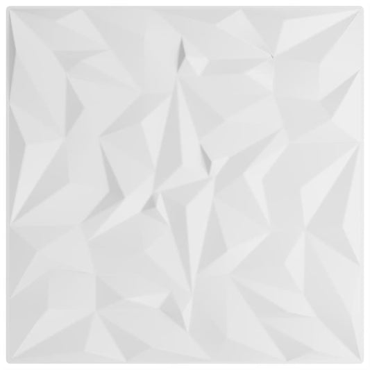Vægpaneler 48 stk. Hvid 50x50 cm XPS 12 m² Ametyst