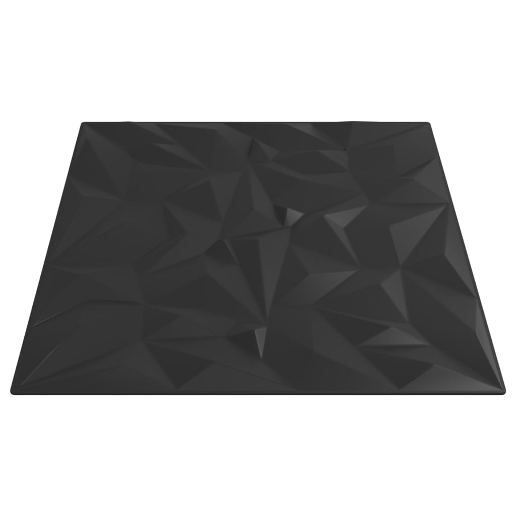 Vægpaneler 12 stk. Sort 50x50 cm XPS 3 m² Ametyst