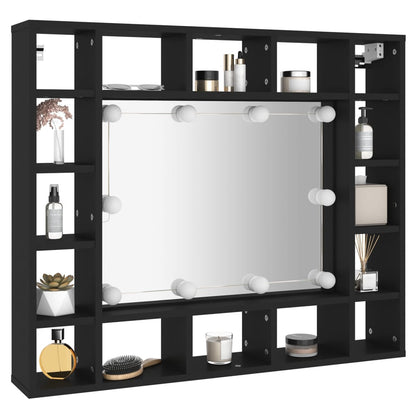 LED-Spiegelschrank Schwarz 91x15x76,5 cm