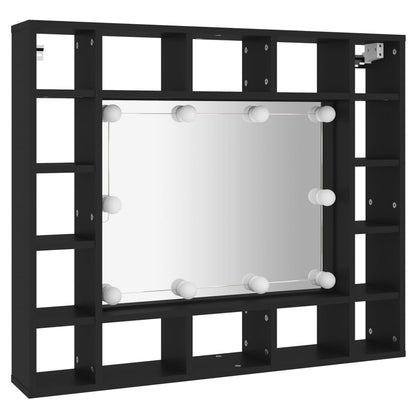 LED-Spiegelschrank Schwarz 91x15x76,5 cm