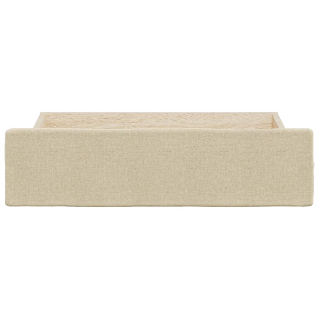 Bettschubladen 2 Stk. Creme Holzwerkstoff und Stoff