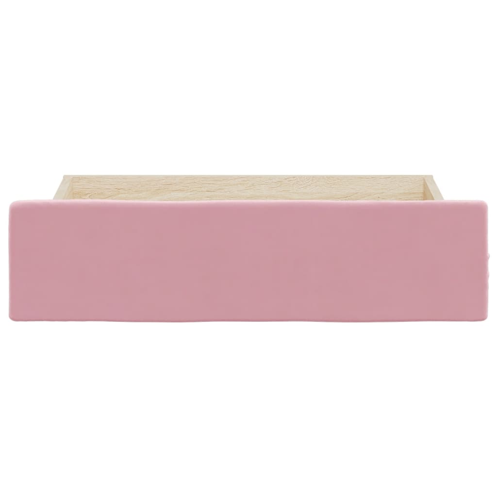Bettschubladen 2 Stk. Rosa Holzwerkstoff und Samt