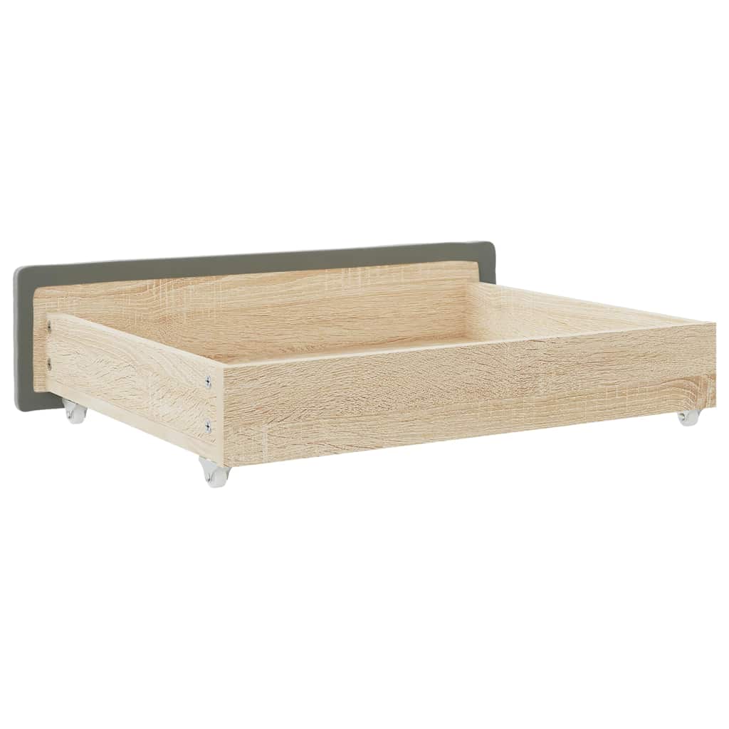 Bettkästen 2 Stk. Hellgrau Holzwerkstoff und Samt
