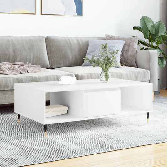 Sofabord Hvid 104x60x35 cm Træ Materiale