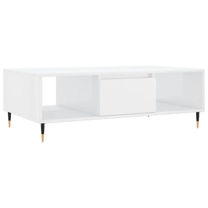 Couchtisch Hochglanz-Weiß 104x60x35 cm Holzwerkstoff
