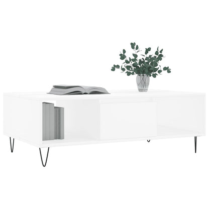 Sofabord Hvid 104x60x35 cm Træ Materiale