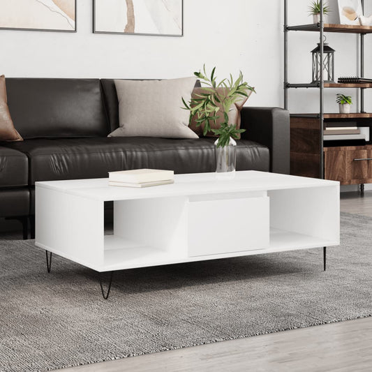 Sofabord Hvid 104x60x35 cm Træ Materiale