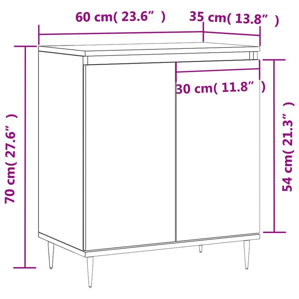 Sideboard Sonoma-Eiche 60x35x70 cm Holzwerkstoff