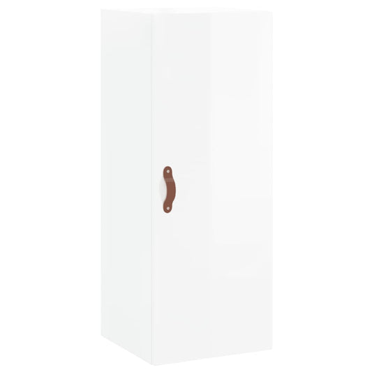 Wandschrank Hochglanz-Weiß 34,5x34x90 cm