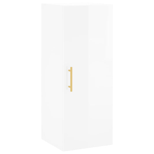 Wandschrank Hochglanz-Weiß 34,5x34x90 cm