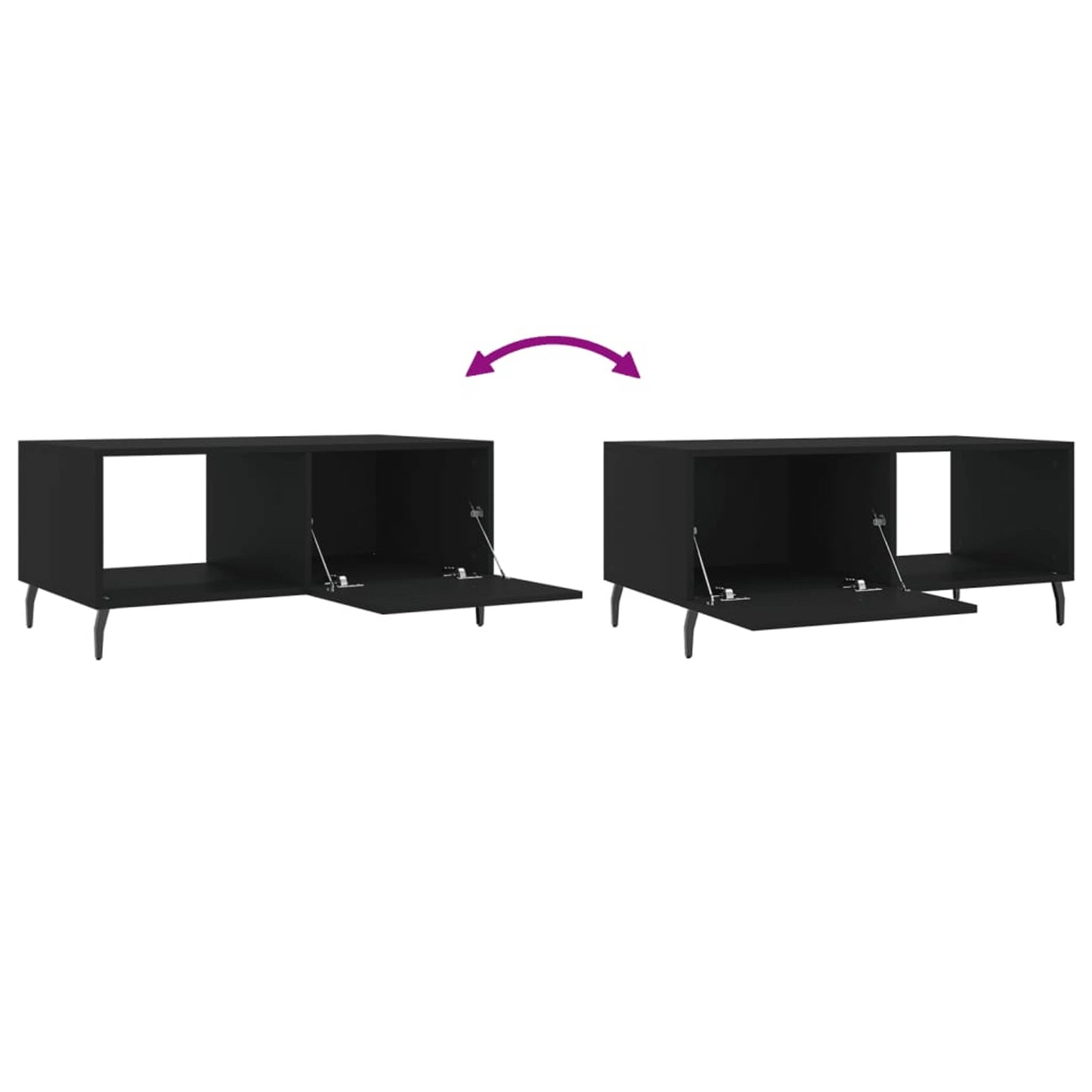 Sofabord Sort 90x50x40 cm Træ Materiale
