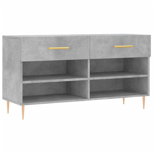 Schuhbank Betongrau 102x35x55 cm Holzwerkstoff