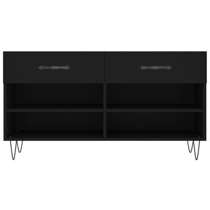 Schuhbank Schwarz 102x35x55 cm Holzwerkstoff