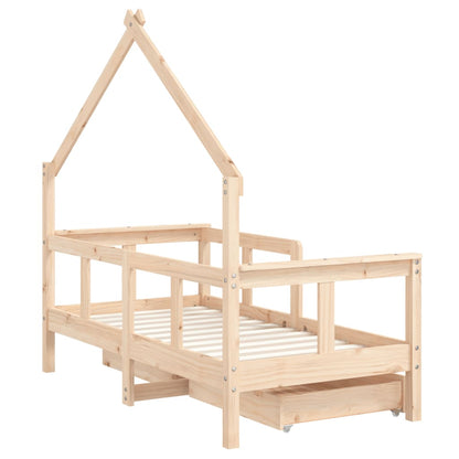 Kinderbett mit Schubladen 70x140 cm Massivholz Kiefer