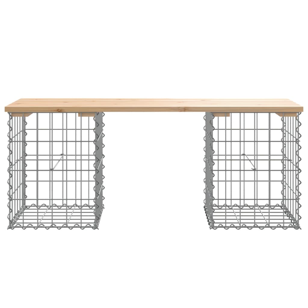 Gartenbank aus Gabionen 103x31x42 cm Massivholz Kiefer