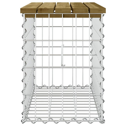 Gartenbank aus Gabionen 63x31,5x42 cm Kiefernholz Imprägniert