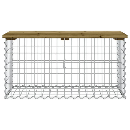 Gartenbank aus Gabionen 83x44x42 cm Kiefernholz Imprägniert