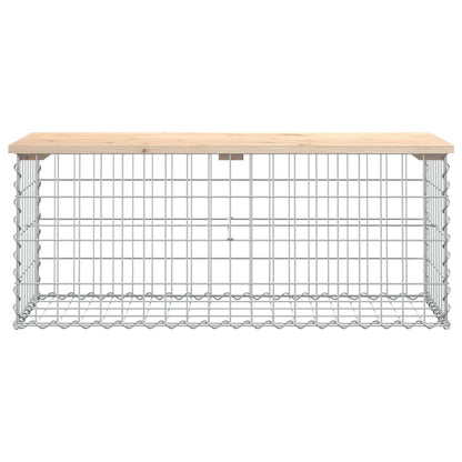 Gartenbank aus Gabionen 103x44x42 cm Massivholz Kiefer