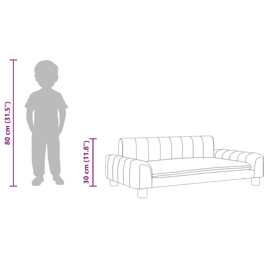 Kindersofa Dunkelgrau 90x53x30 cm Stoff