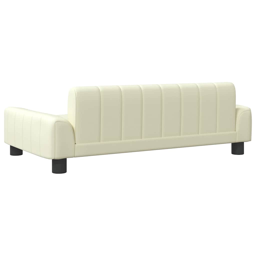 Kindersofa Creme 90x53x30 cm Kunstleder