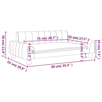 Kindersofa Creme 90x53x30 cm Kunstleder