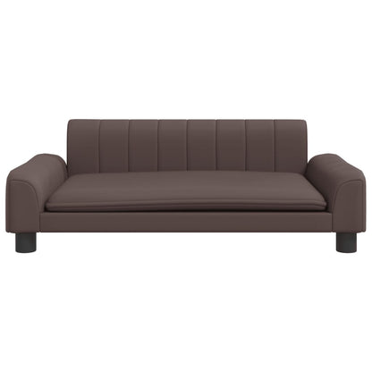Kindersofa Braun 90x53x30 cm Kunstleder