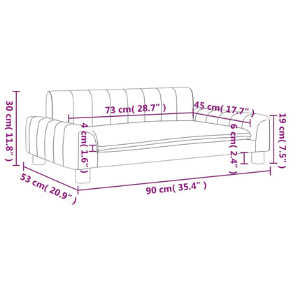 Kindersofa Braun 90x53x30 cm Kunstleder