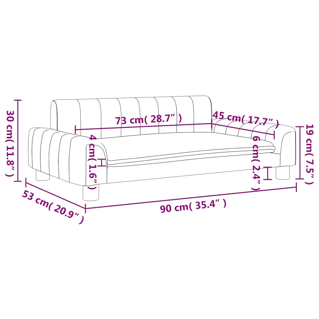 Kindersofa Cappuccino 90x53x30 cm Kunstleder