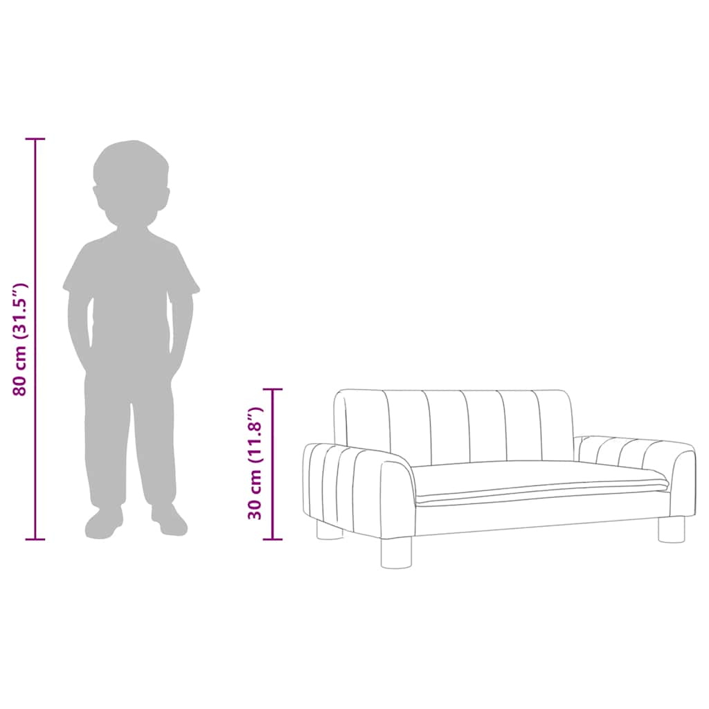 Kindersofa Schwarz 70x45x30 cm Kunstleder