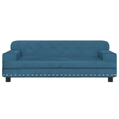 Kindersofa Blau 90x53x30 cm Samt