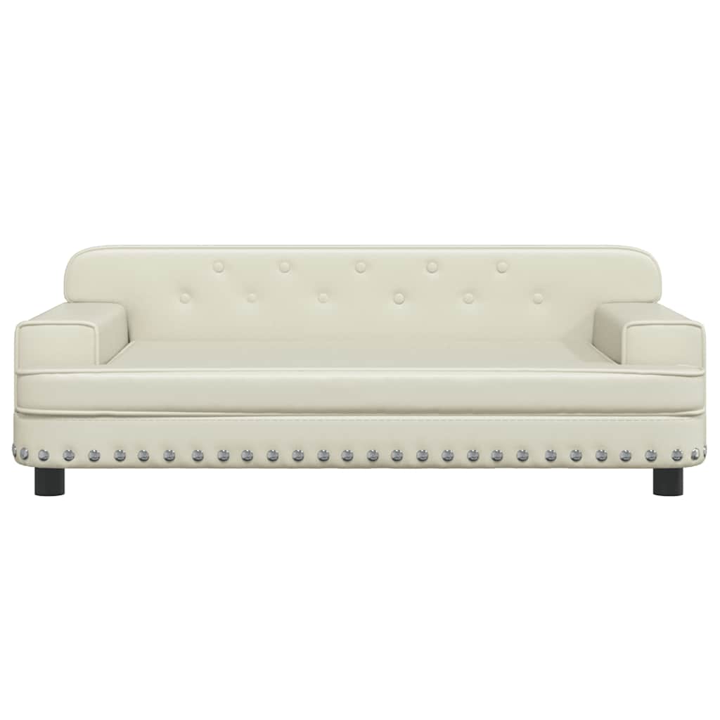 Kindersofa Creme 90x53x30 cm Kunstleder
