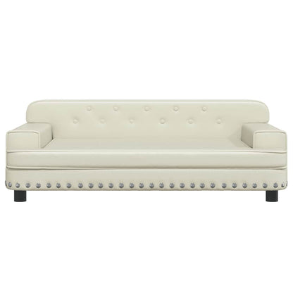 Kindersofa Creme 90x53x30 cm Kunstleder