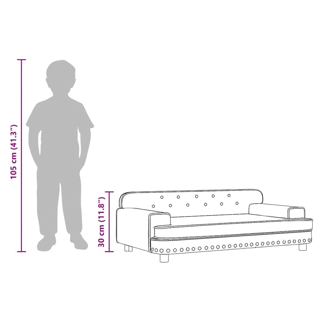 Kindersofa Braun 90x53x30 cm Kunstleder