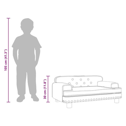 Kindersofa Grau 70x45x30 cm Kunstleder