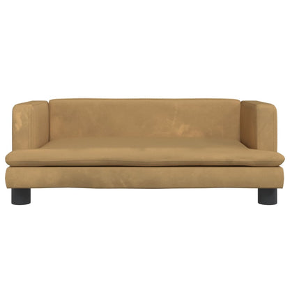 Kindersofa Braun 80x45x30 cm Samt