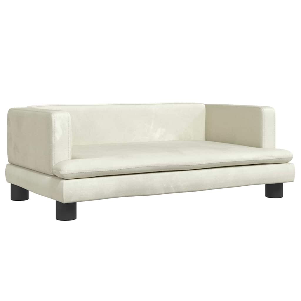 Kindersofa Creme 80x45x30 cm Samt